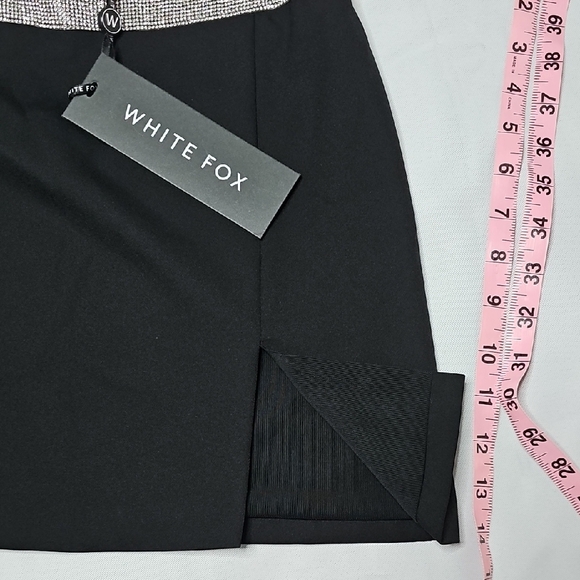 White Fox Boutique Black Mini Skirt with Silver Trim - Picture 6 of 7